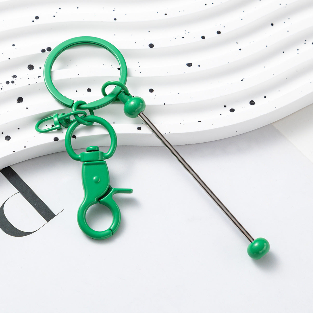 Wholesale Beadable Bar Keychains Handmade Metal Solid Color Keychain